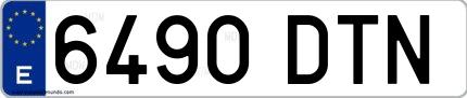 Ejemplo de matrícula española 6490 DTN