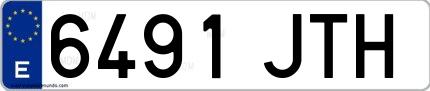 Ejemplo de matrícula española 6491 JTH