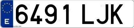 Ejemplo de matrícula española 6491 LJK