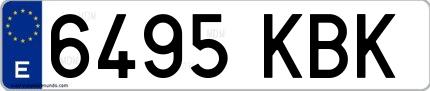 Ejemplo de matrícula española 6495 KBK