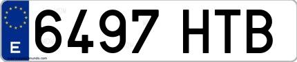 Ejemplo de matrícula española 6497 HTB