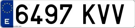 Ejemplo de matrícula española 6497 KVV