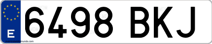 Ejemplo de matrícula de coche ordinaria 6498 BKJ