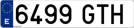 Ejemplo de matrícula española 6499 GTH