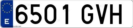 Ejemplo de matrícula española 6501 GVH