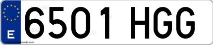 Ejemplo de matrícula española 6501 HGG