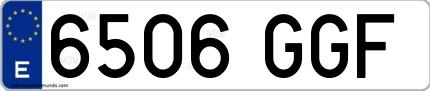 Ejemplo de matrícula española 6506 GGF