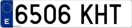 Ejemplo de matrícula española 6506 KHT