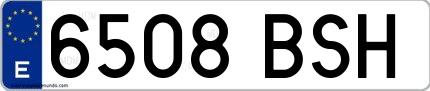 Ejemplo de matrícula española 6508 BSH