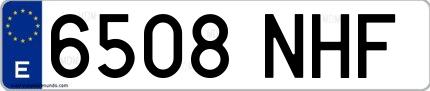 Ejemplo de matrícula española 6508 NHF