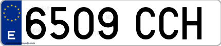 Ejemplo de matrícula de coche ordinaria 6509 CCH