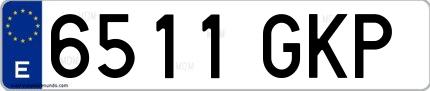 Ejemplo de matrícula española 6511 GKP