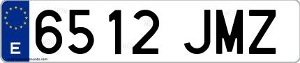 Ejemplo de matrícula española 6512 JMZ