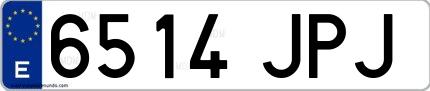 Ejemplo de matrícula española 6514 JPJ