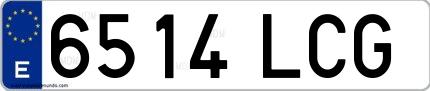 Ejemplo de matrícula española 6514 LCG