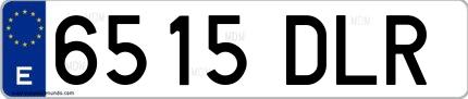 Ejemplo de matrícula española 6515 DLR