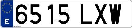 Ejemplo de matrícula española 6515 LXW