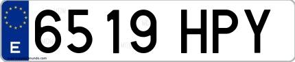 Ejemplo de matrícula española 6519 HPY