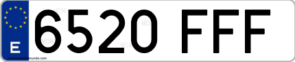 Ejemplo de matrícula de coche ordinaria 6520 FFF