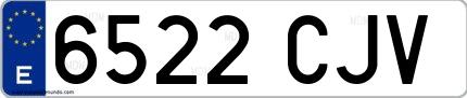 Ejemplo de matrícula española 6522 CJV