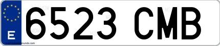 Ejemplo de matrícula española 6523 CMB