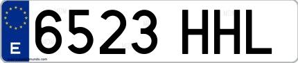 Ejemplo de matrícula española 6523 HHL