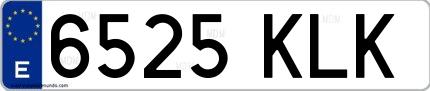 Ejemplo de matrícula española 6525 KLK