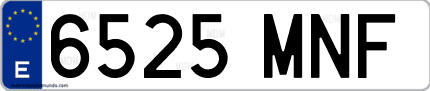 Ejemplo de matrícula de coche ordinaria 6525 MNF