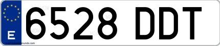 Ejemplo de matrícula española 6528 DDT