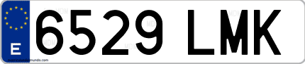 Ejemplo de matrícula de coche ordinaria 6529 LMK