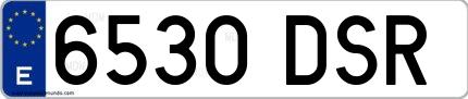 Ejemplo de matrícula española 6530 DSR