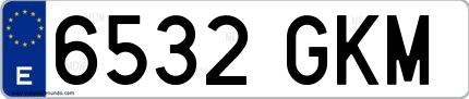 Ejemplo de matrícula española 6532 GKM