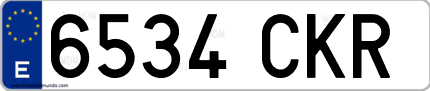 Ejemplo de matrícula de coche ordinaria 6534 CKR