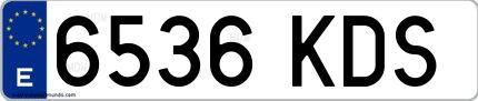 Ejemplo de matrícula española 6536 KDS