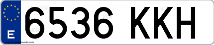 Ejemplo de matrícula de coche ordinaria 6536 KKH