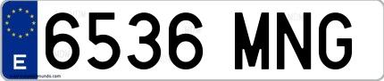 Ejemplo de matrícula española 6536 MNG