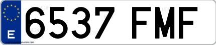 Ejemplo de matrícula española 6537 FMF