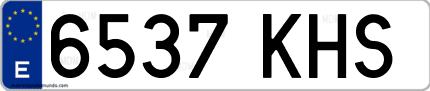 Ejemplo de matrícula de coche ordinaria 6537 KHS