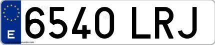 Ejemplo de matrícula española 6540 LRJ