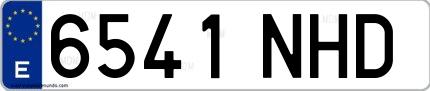 Ejemplo de matrícula española 6541 NHD