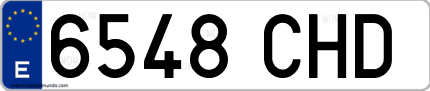 Ejemplo de matrícula de coche ordinaria 6548 CHD