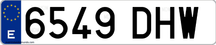 Ejemplo de matrícula de coche ordinaria 6549 DHW