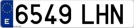 Ejemplo de matrícula española 6549 LHN
