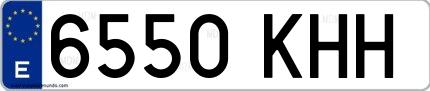 Ejemplo de matrícula española 6550 KHH