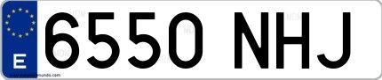 Ejemplo de matrícula española 6550 NHJ