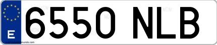 Ejemplo de matrícula española 6550 NLB
