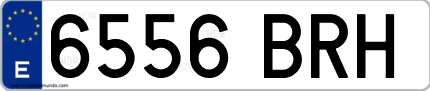 Ejemplo de matrícula de coche ordinaria 6556 BRH