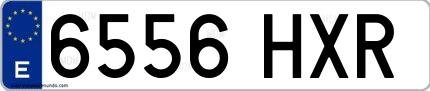 Ejemplo de matrícula española 6556 HXR