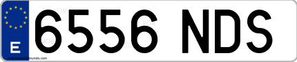 Ejemplo de matrícula de coche ordinaria 6556 NDS