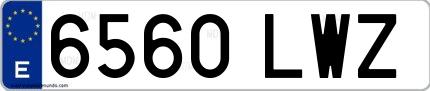 Ejemplo de matrícula española 6560 LWZ